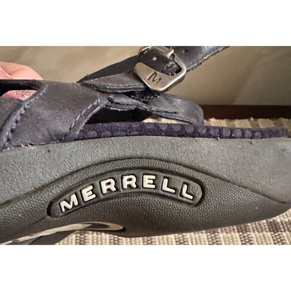 Merrell Womens Agave Navy Performance Sandals Size 7 Leather Strappy Adjustable - Picture 4 of 13